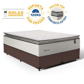 Cama-Box-com-Colchao-de-Molas-Ensacadas-Pillow-Top-Supreme-Lux-Queen-158cm