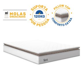 Colchao-de-Molas-Ensacadas-Pillow-Top-Neve-Queen-158cm