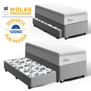 Cama-Box-com-Colchao-de-Molas-Ensacadas-Pillow-Top-Flora---Auxiliar-de-Espuma-Unique-Solteiro-88cm