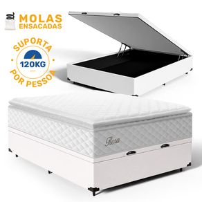Cama-Box-Bau-com-Colchao-de-Molas-Ensacadas-Pillow-Top-Flora-Casal-138cm