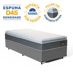 Cama-Box-com-Colchao-de-Espuma-D45-Pillow-Top-Fort-Comfort-Solteiro-88cm