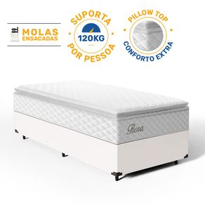 Cama-Box-com-Colchao-de-Molas-Ensacadas-Pillow-Top-Flora-Solteiro-88cm