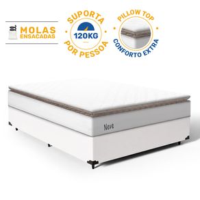 Cama-Box-com-Colchao-de-Molas-Ensacadas-Pillow-Top-Neve-Casal-138cm