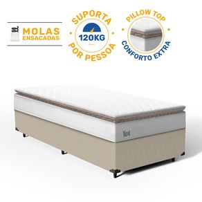 Cama-Box-com-Colchao-de-Molas-Ensacadas-Pillow-Top-Neve-Solteiro-88cm
