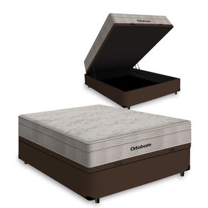 Cama-Box-com-Bau-Viuva-Marrom---Colchao-De-Molas-Ensacadas---Ortobom---AirTech-SpringPocket-128x188x72cm