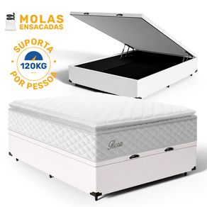 Cama-Box-Bau-com-Colchao-de-Molas-Ensacadas-Pillow-Top-Flora-Casal-138cm