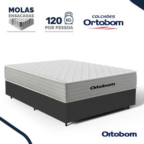 Cama Box com Colchão de Molas Ensacadas Ortobom One Face Plenno