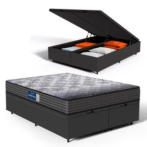 Cama Box Baú com Colchão de Espuma D45 Pillow Top Suport Prime